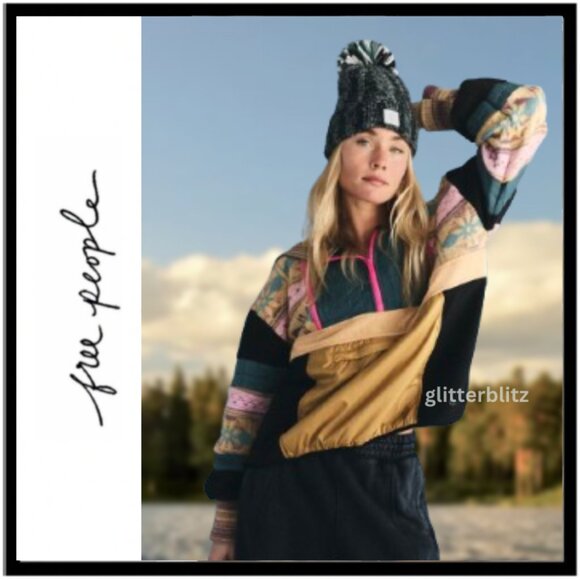 Free People To The Peak Quarter Zip Hot Pink Fairisle Combo NWT - FACTORY SEALED - Picture 1 of 11